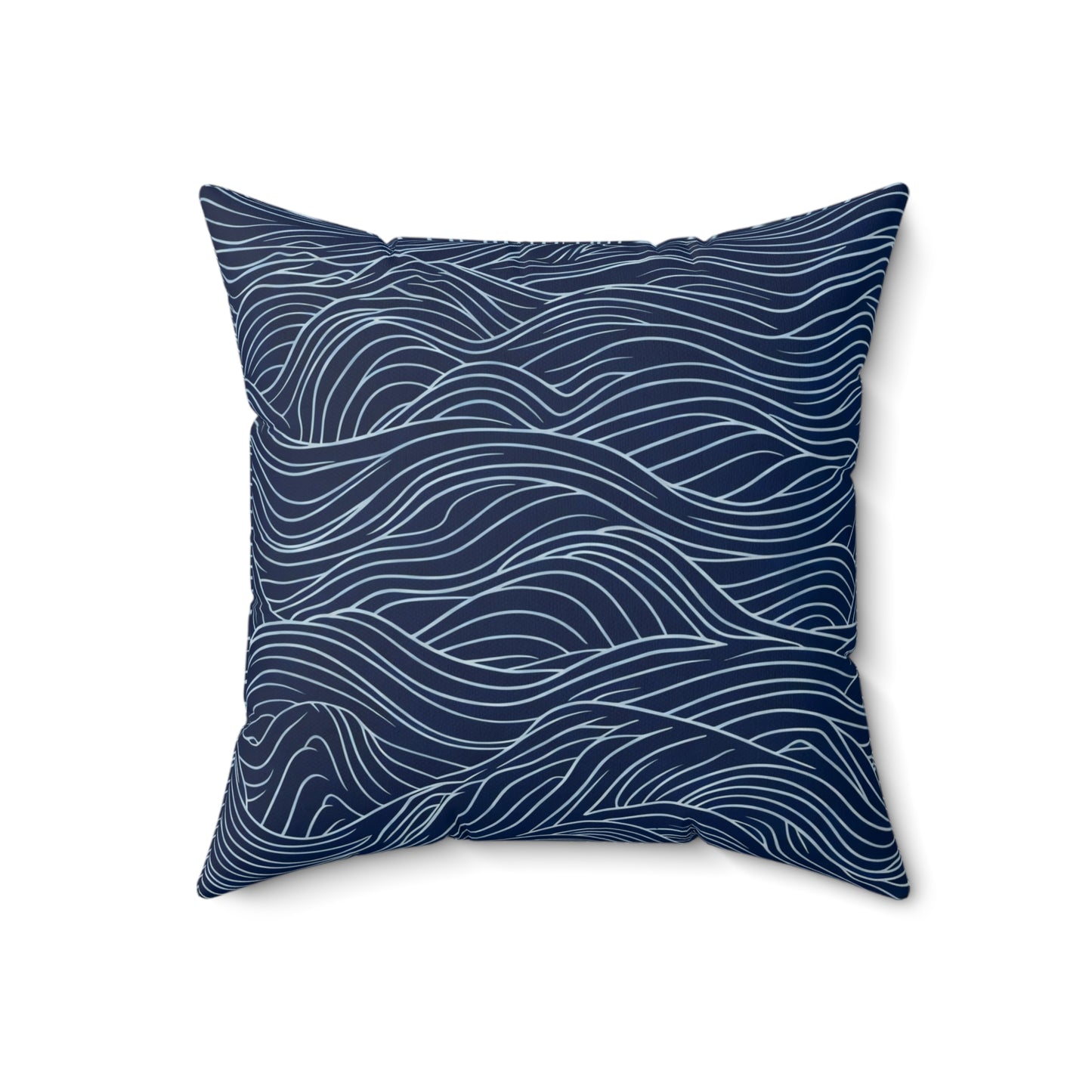 Deep Tide Lines - Spun Polyester Square Pillow