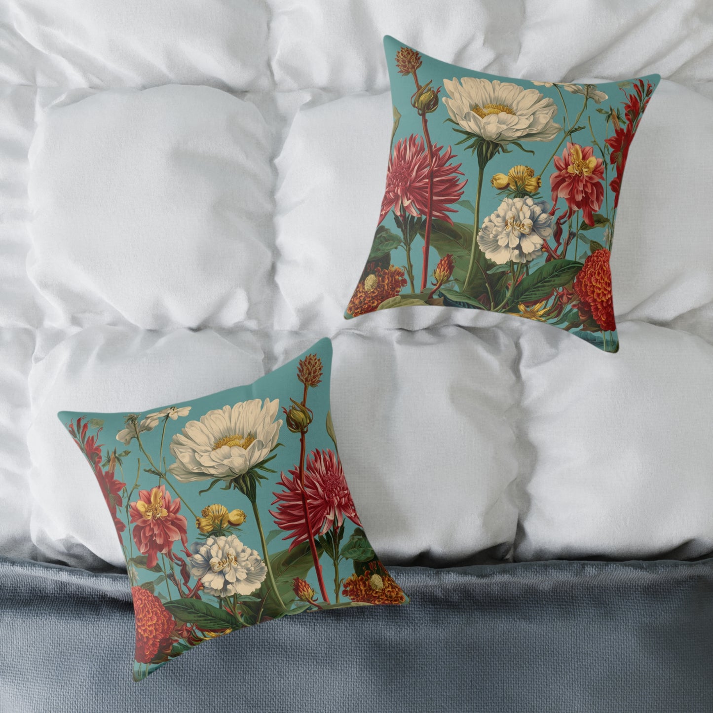 Garden Muse Meadow - Square Poly Canvas Pillow