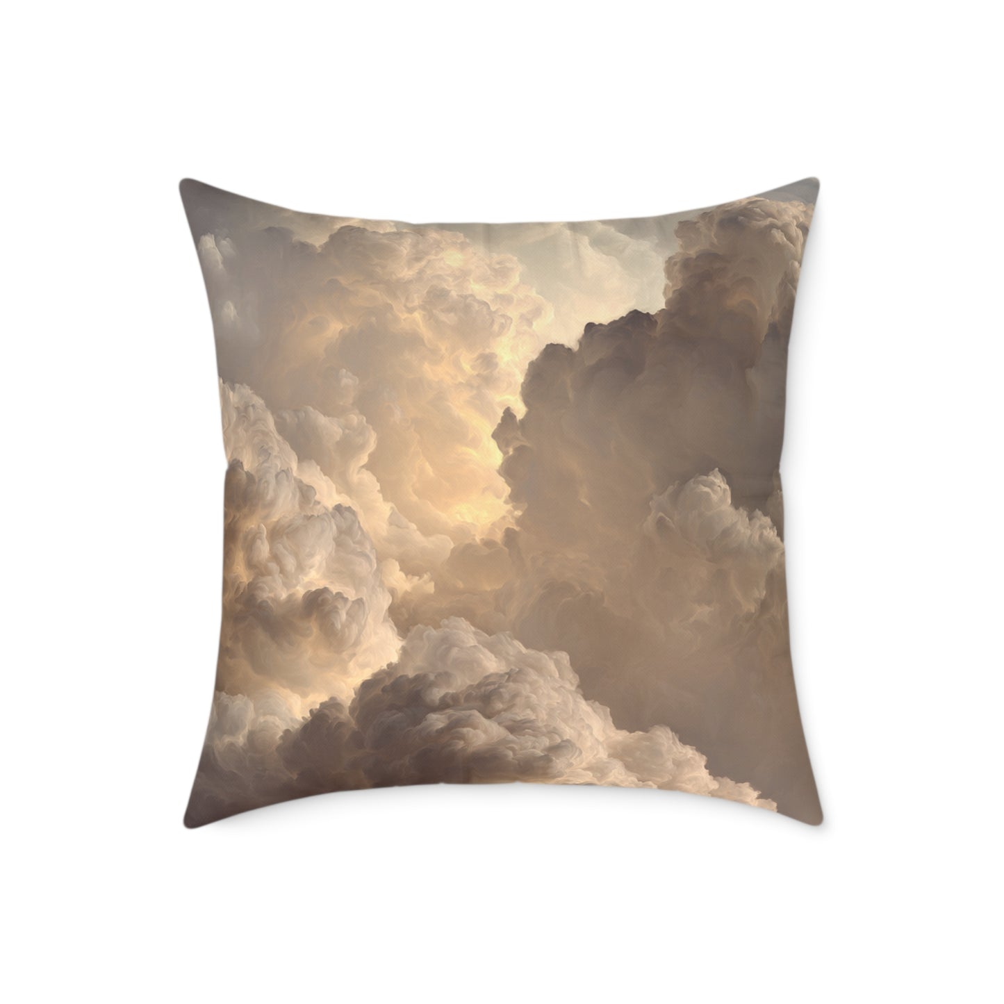 Heavenly Cloud Ember - Square Poly Canvas Pillow