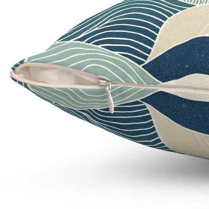 Ocean Line Currents - Spun Polyester Square Pillow