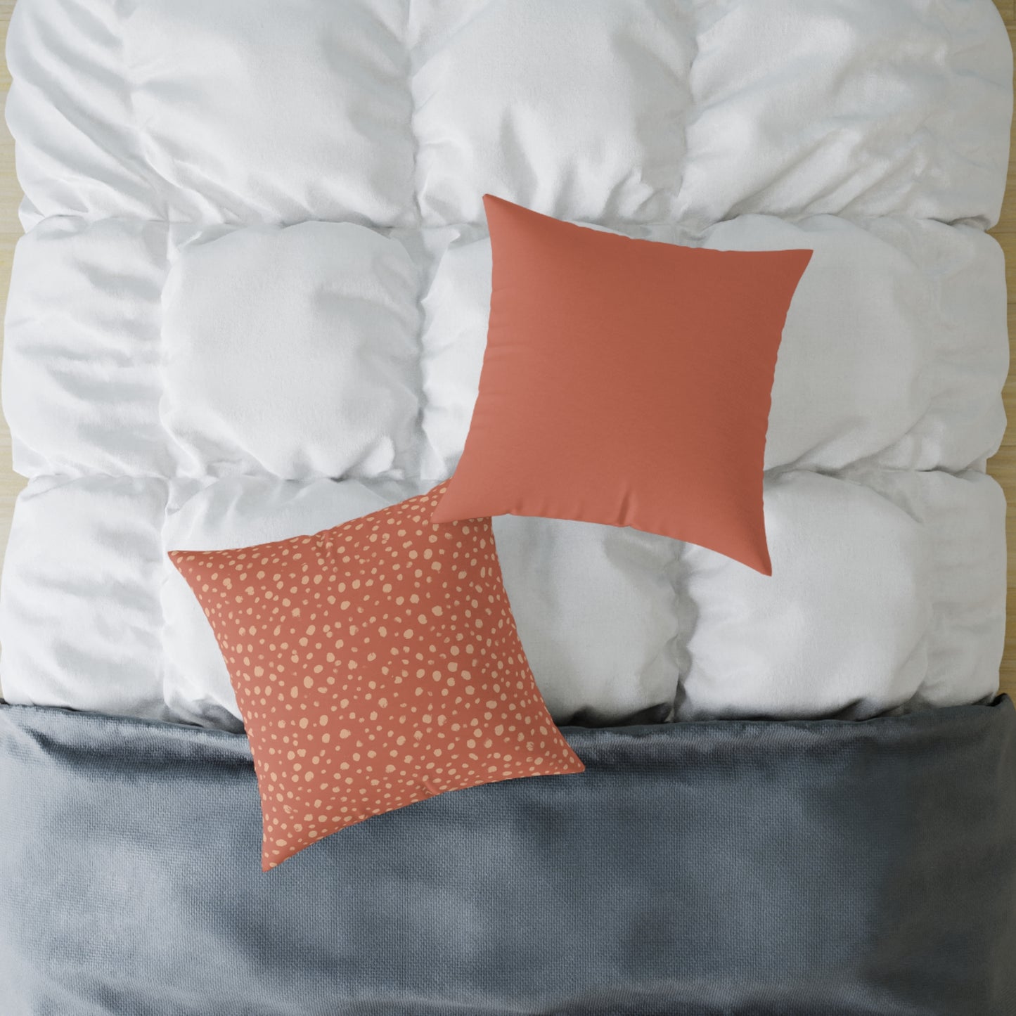 Pebble Scatter - Rose - Square Poly Canvas Pillow