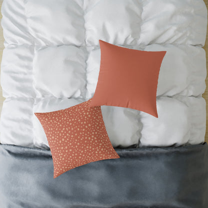 Pebble Scatter - Rose - Square Poly Canvas Pillow