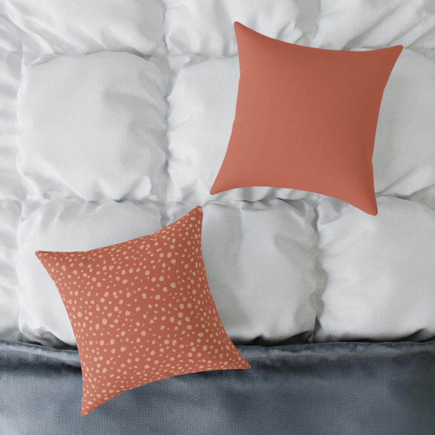 Pebble Scatter - Rose - Square Poly Canvas Pillow
