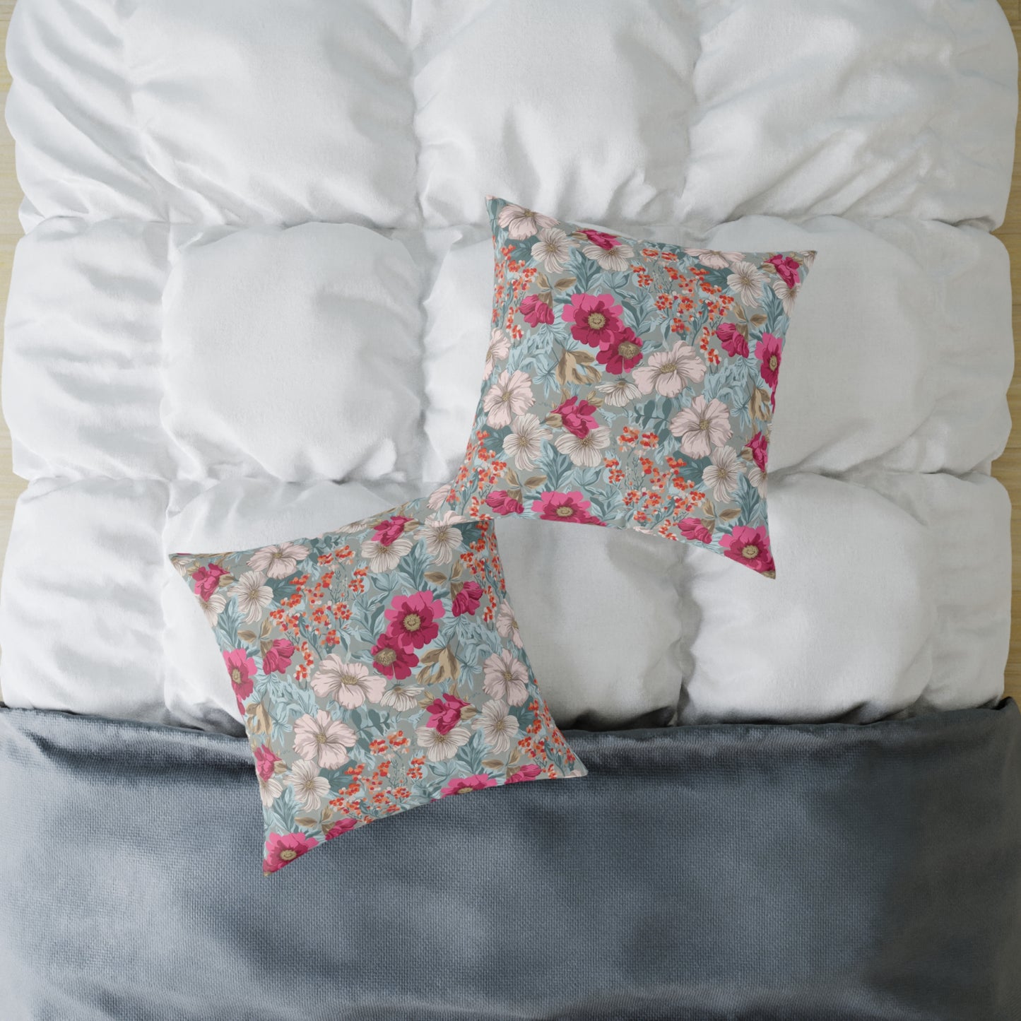 Blossom Carnival Field - Square Poly Canvas Pillow