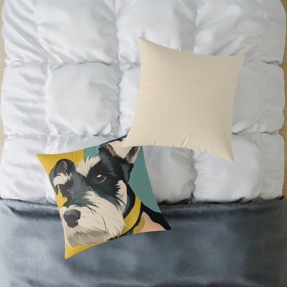 Schnauzer Style - Square Poly Canvas Pillow