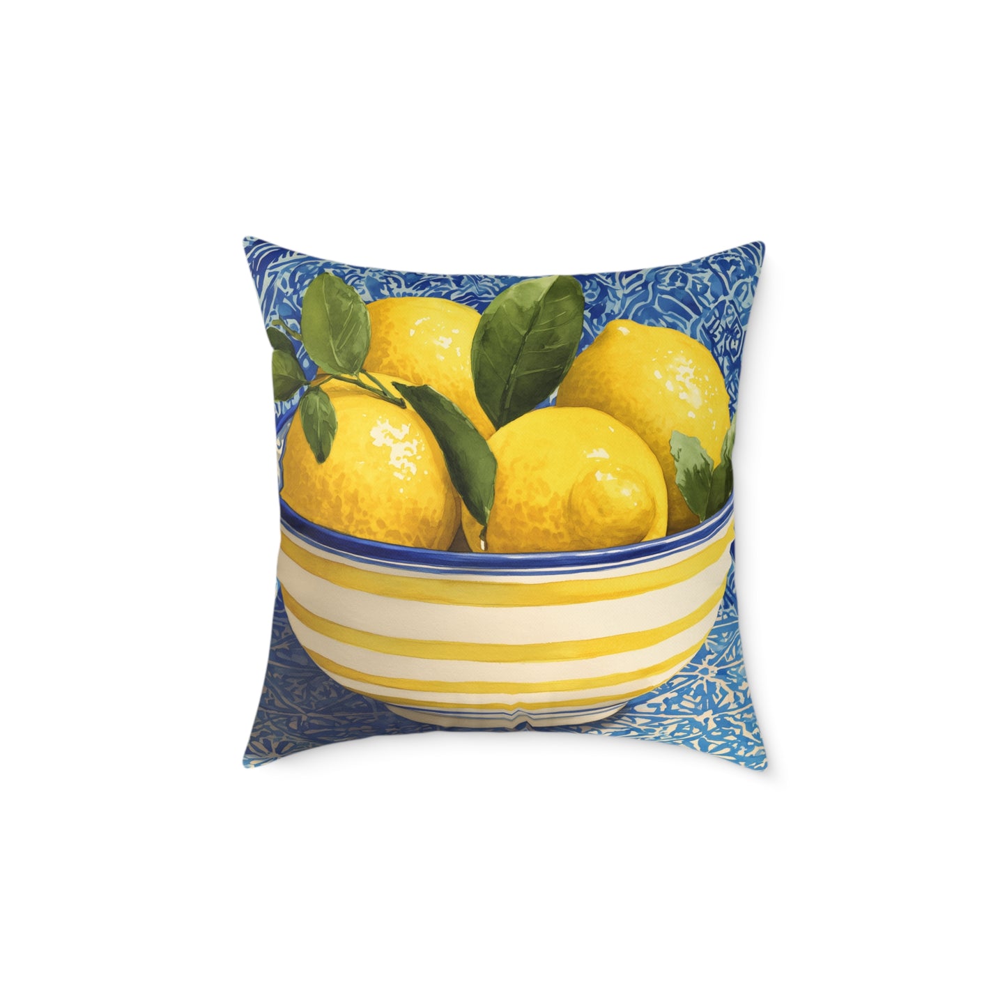 Limonata Bowl Still Life - Square Poly Canvas Pillow