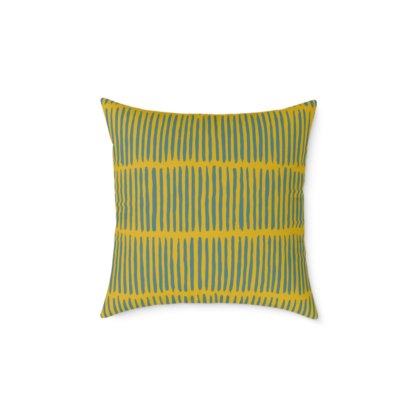 Loom Lines - Moss - Square Poly Canvas Pillow