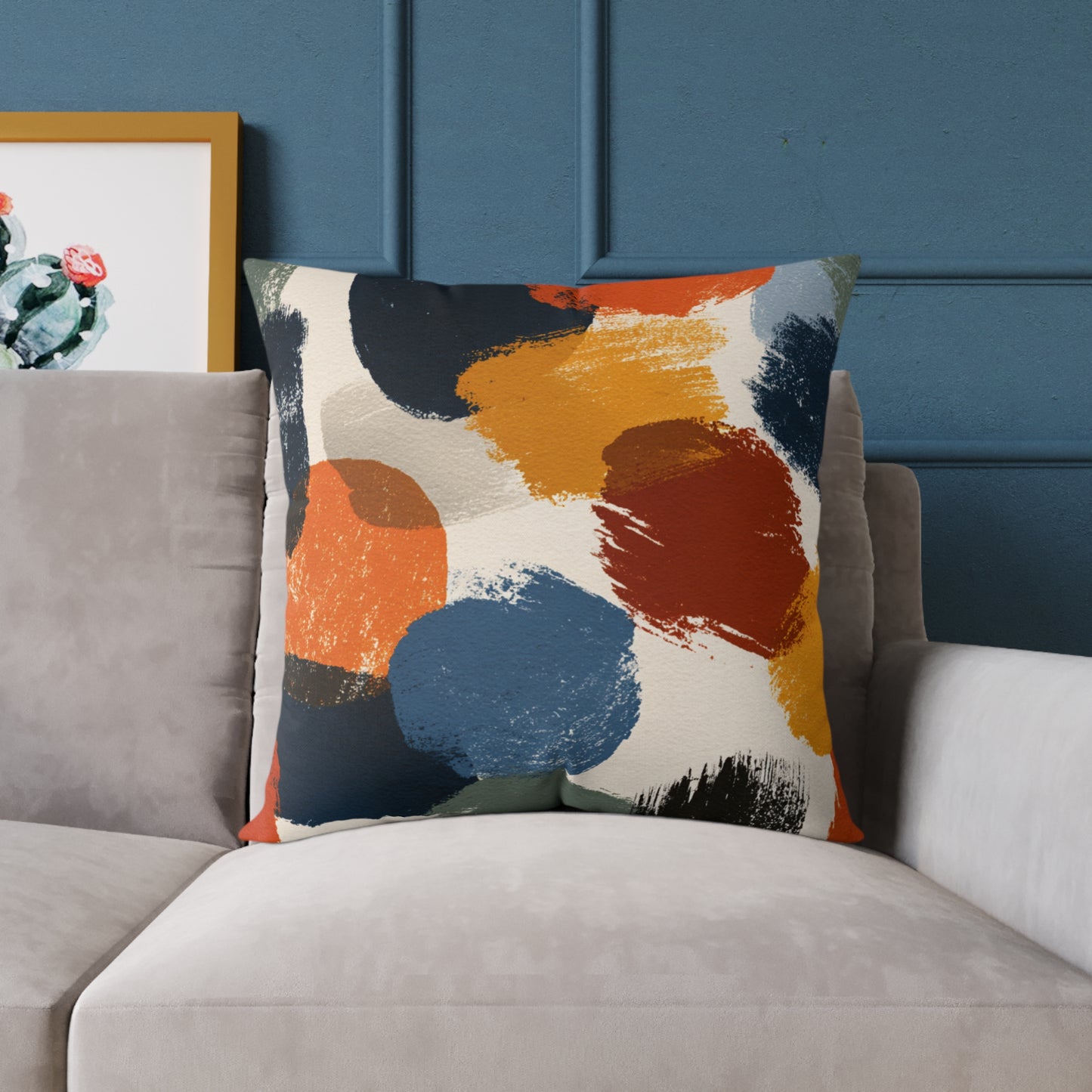 Rustic Painter’s Palette - Square Poly Canvas Pillow