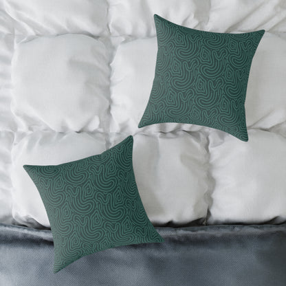 Deep Olive Texture - Square Poly Canvas Pillow
