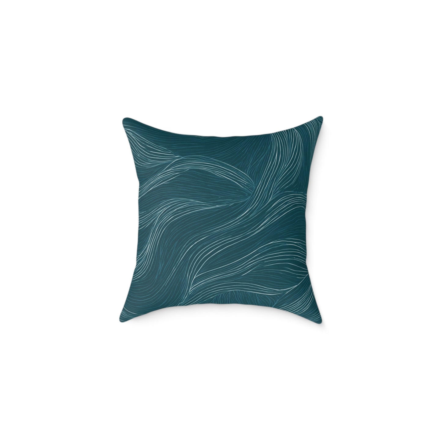 Ocean Current Lines - Square Poly Canvas Pillow