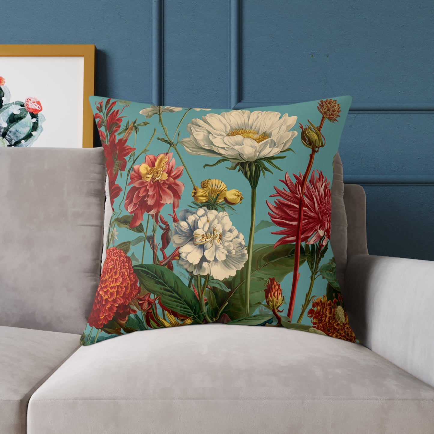 Garden Muse Meadow - Square Poly Canvas Pillow