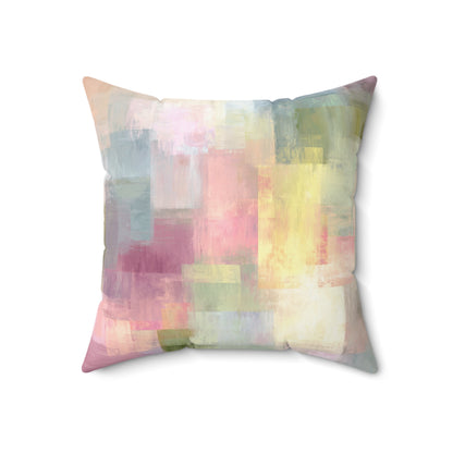 Pastel Pixel Fields - Faux Suede Square Pillow