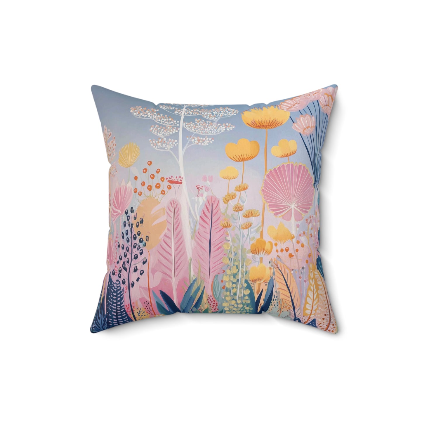 Wild Meadow Dreamscape - Faux Suede Square Pillow