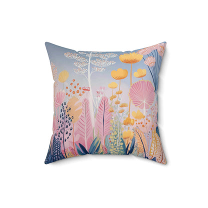 Wild Meadow Dreamscape - Faux Suede Square Pillow