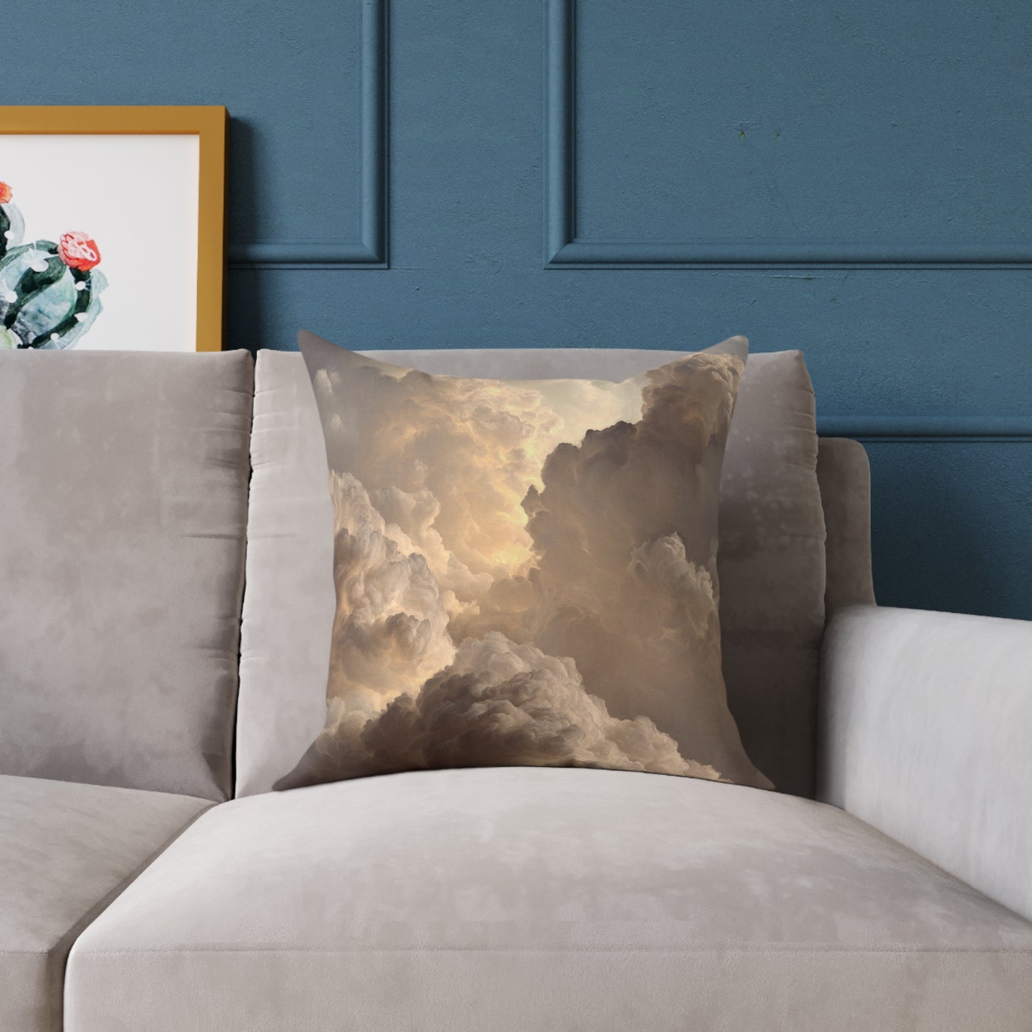Heavenly Cloud Ember - Square Poly Canvas Pillow