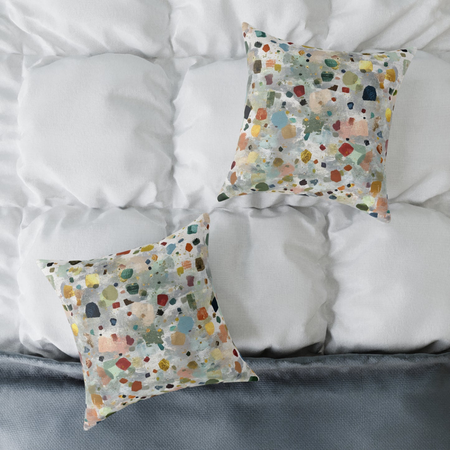 Color Speck Meadow - Square Poly Canvas Pillow