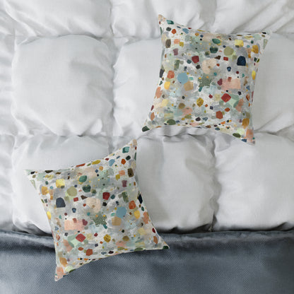 Color Speck Meadow - Square Poly Canvas Pillow