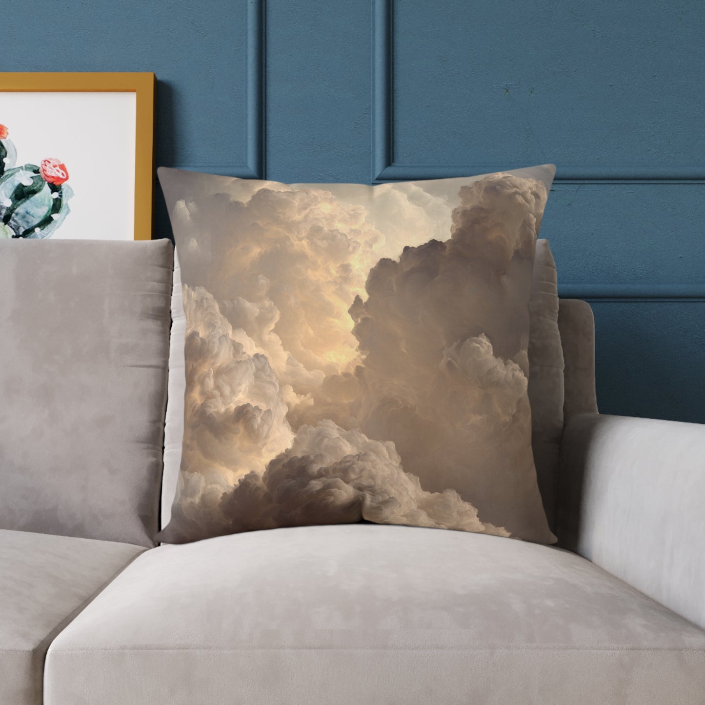Heavenly Cloud Ember - Square Poly Canvas Pillow