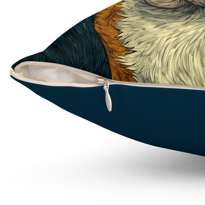 Bulldog Under the Stars - Spun Polyester Square Pillow