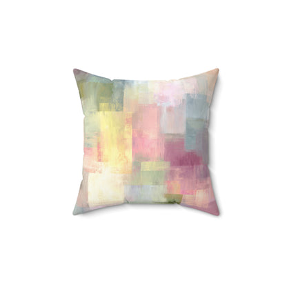 Pastel Pixel Fields - Faux Suede Square Pillow