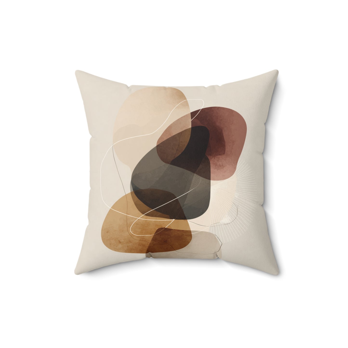 Stone Circle Balance - Faux Suede Square Pillow