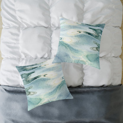 Shallow Tide Reflections - Square Poly Canvas Pillow