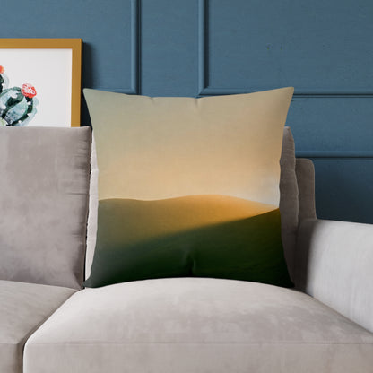 Horizon Ember Glow - Square Poly Canvas Pillow