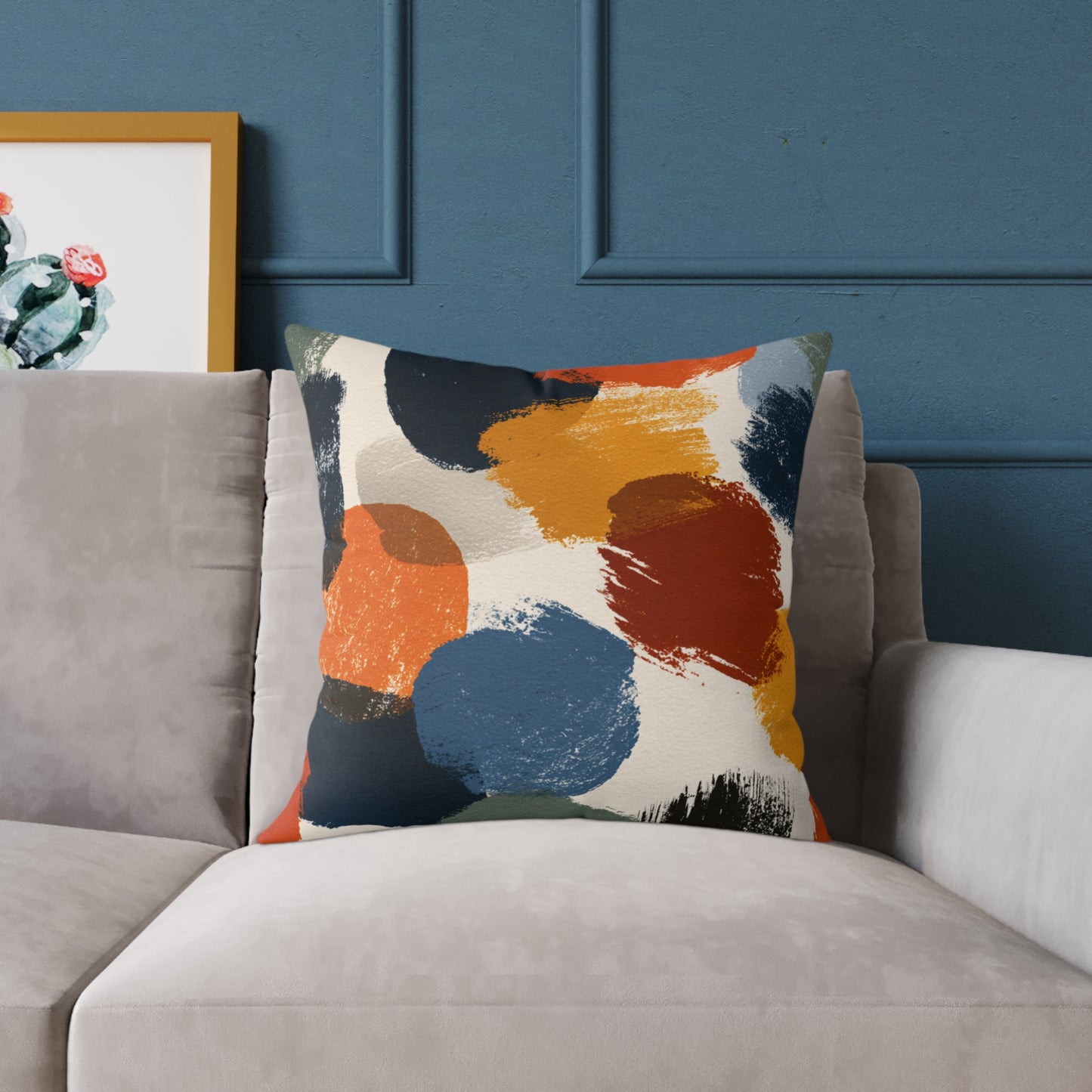Rustic Painter’s Palette - Square Poly Canvas Pillow