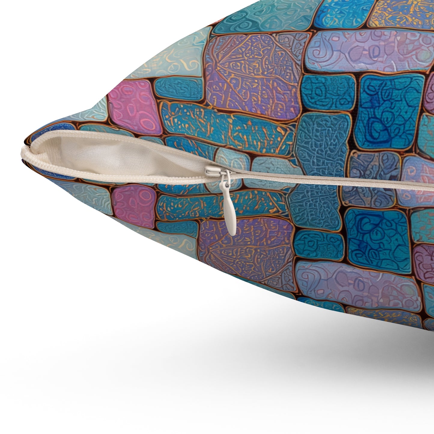 Sunset Tile Mosaic - Spun Polyester Square Pillow