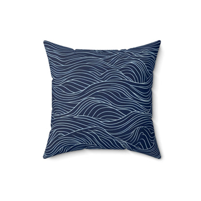 Deep Tide Lines - Spun Polyester Square Pillow