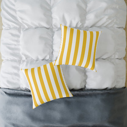 Sorrento Sun Stripes - Square Poly Canvas Pillow