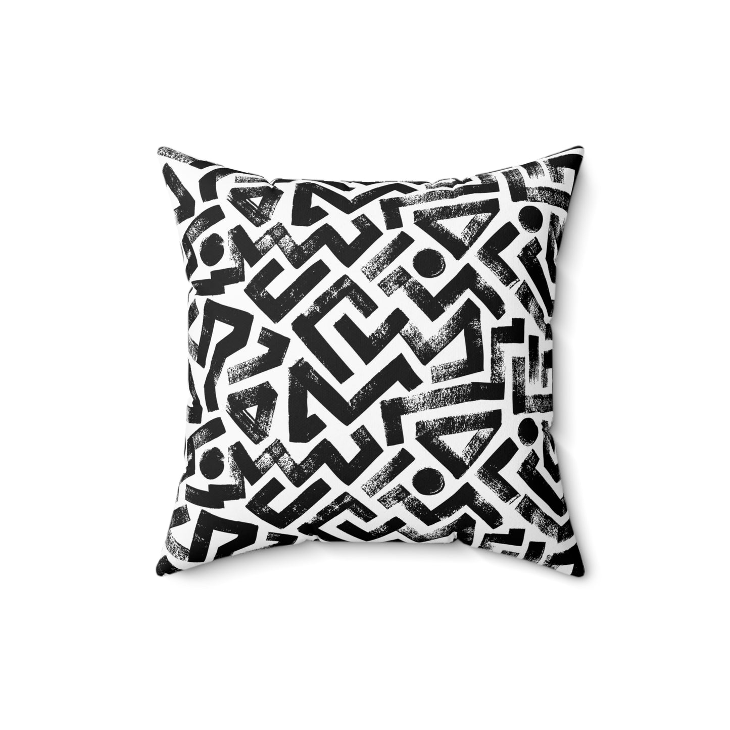 Pebble Maze Charcoal - Spun Polyester Square Pillow