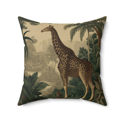 Golden Savanna Giraffe - Faux Suede Square Pillow