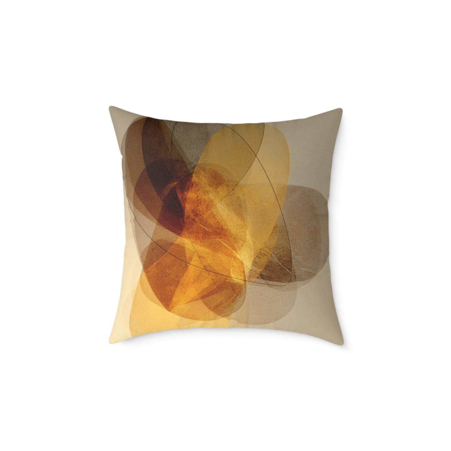 Amber Float Shapes - Square Poly Canvas Pillow