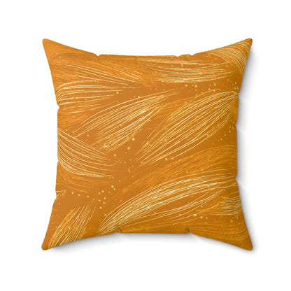 Golden Meadow Swirl - Spun Polyester Square Pillow
