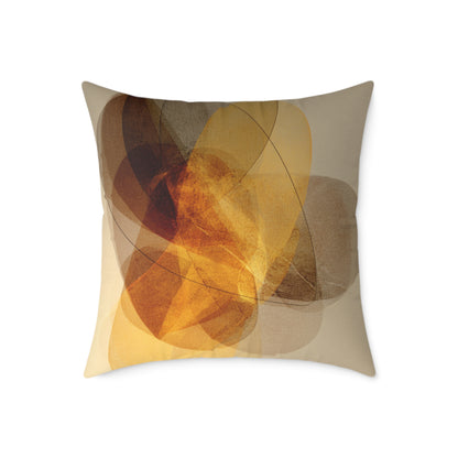 Amber Float Shapes - Square Poly Canvas Pillow