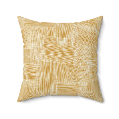 Golden Straw Texture - Spun Polyester Square Pillow