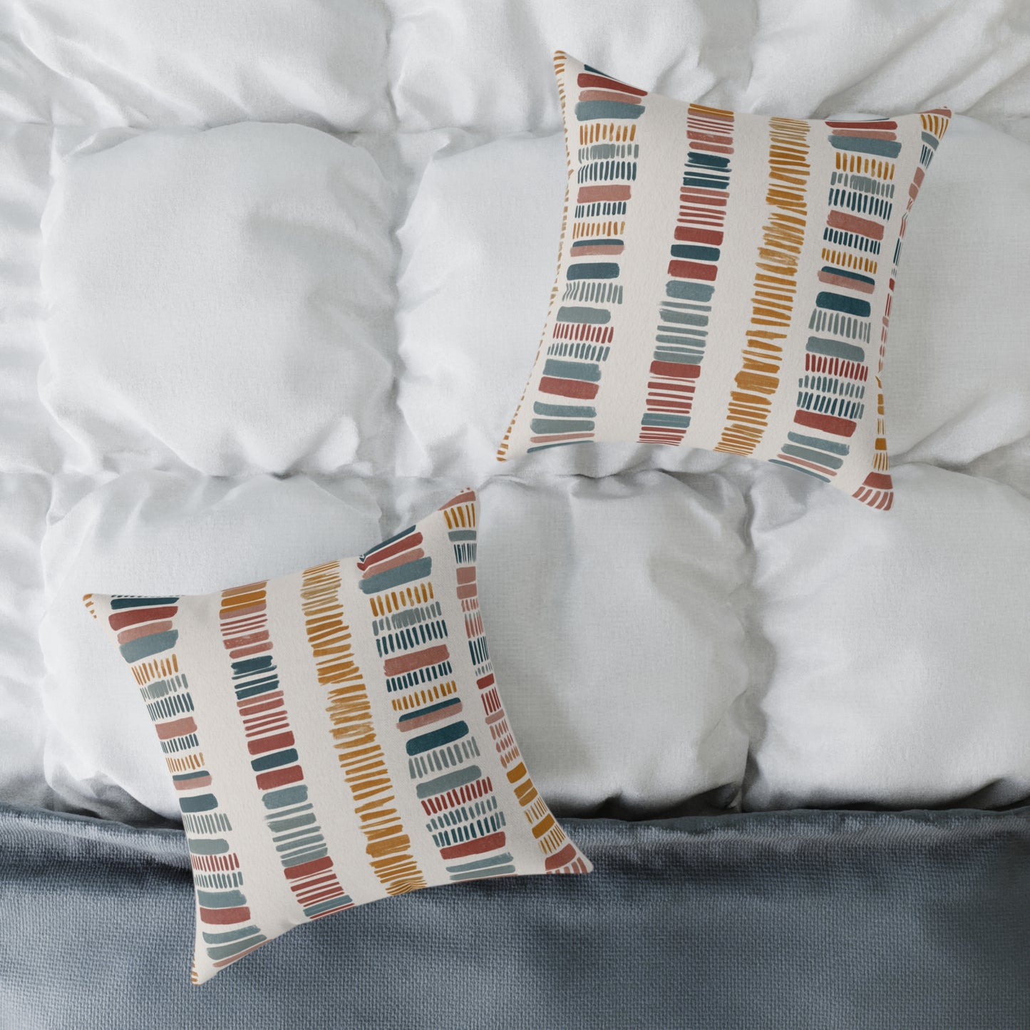 Nomadic Pathway Stripe - Square Poly Canvas Pillow