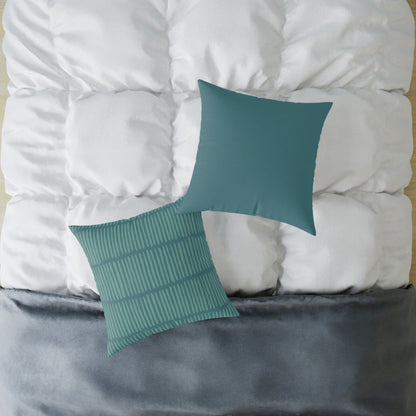 Loom Lines - Ocean - Square Poly Canvas Pillow