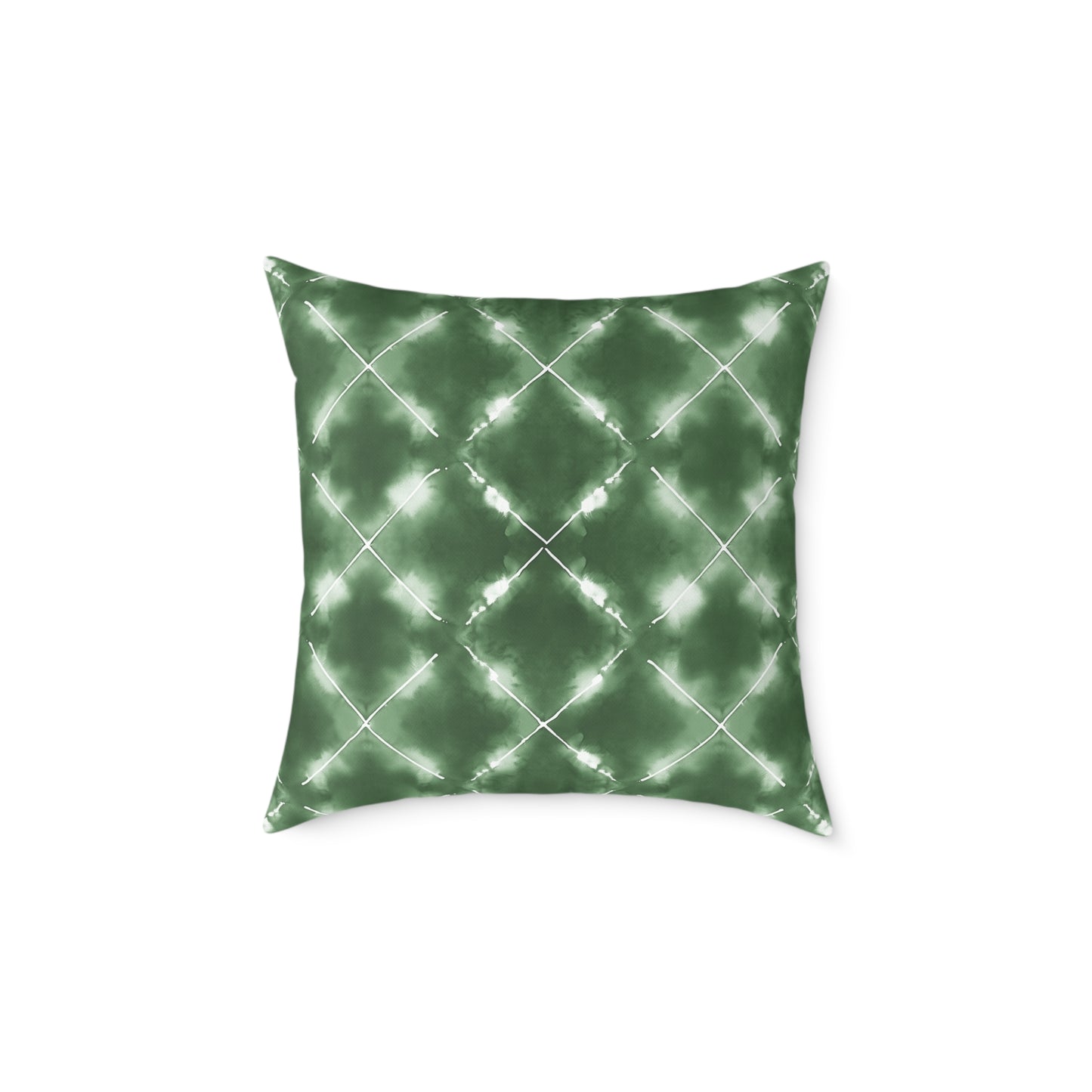 Olive Grove Shibori - Square Poly Canvas Pillow