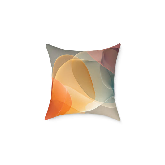 Citrus Glow Fusion - Square Poly Canvas Pillow