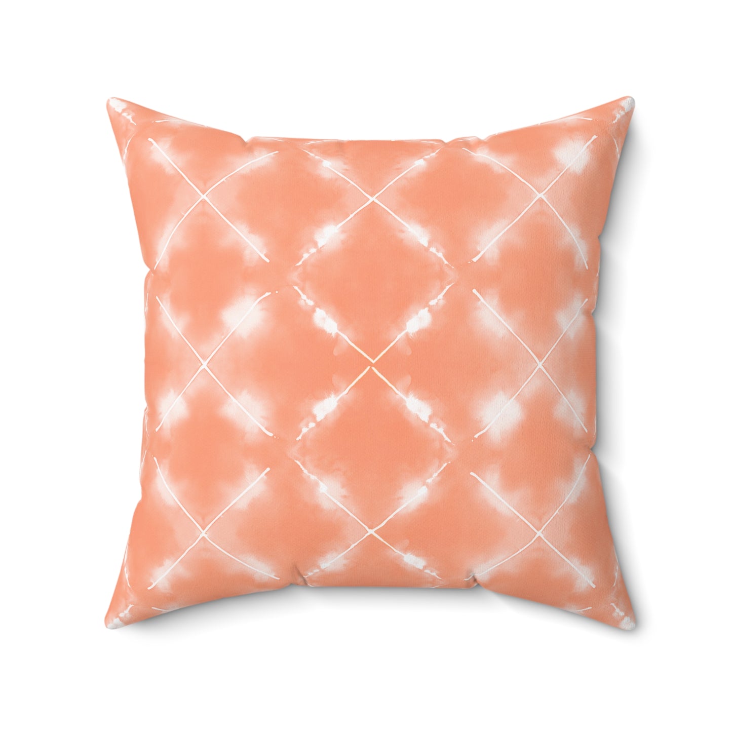Peach Bloom Shibori - Spun Polyester Square Pillow