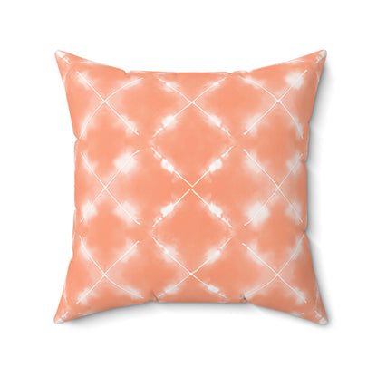 Peach Bloom Shibori - Spun Polyester Square Pillow