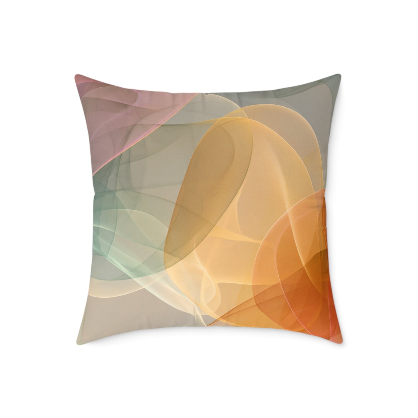 Amber Mist Flux - Square Poly Canvas Pillow