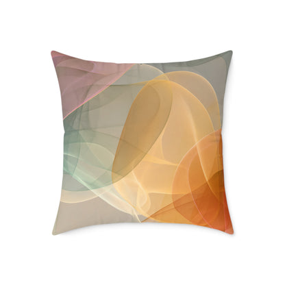 Amber Mist Flux - Square Poly Canvas Pillow