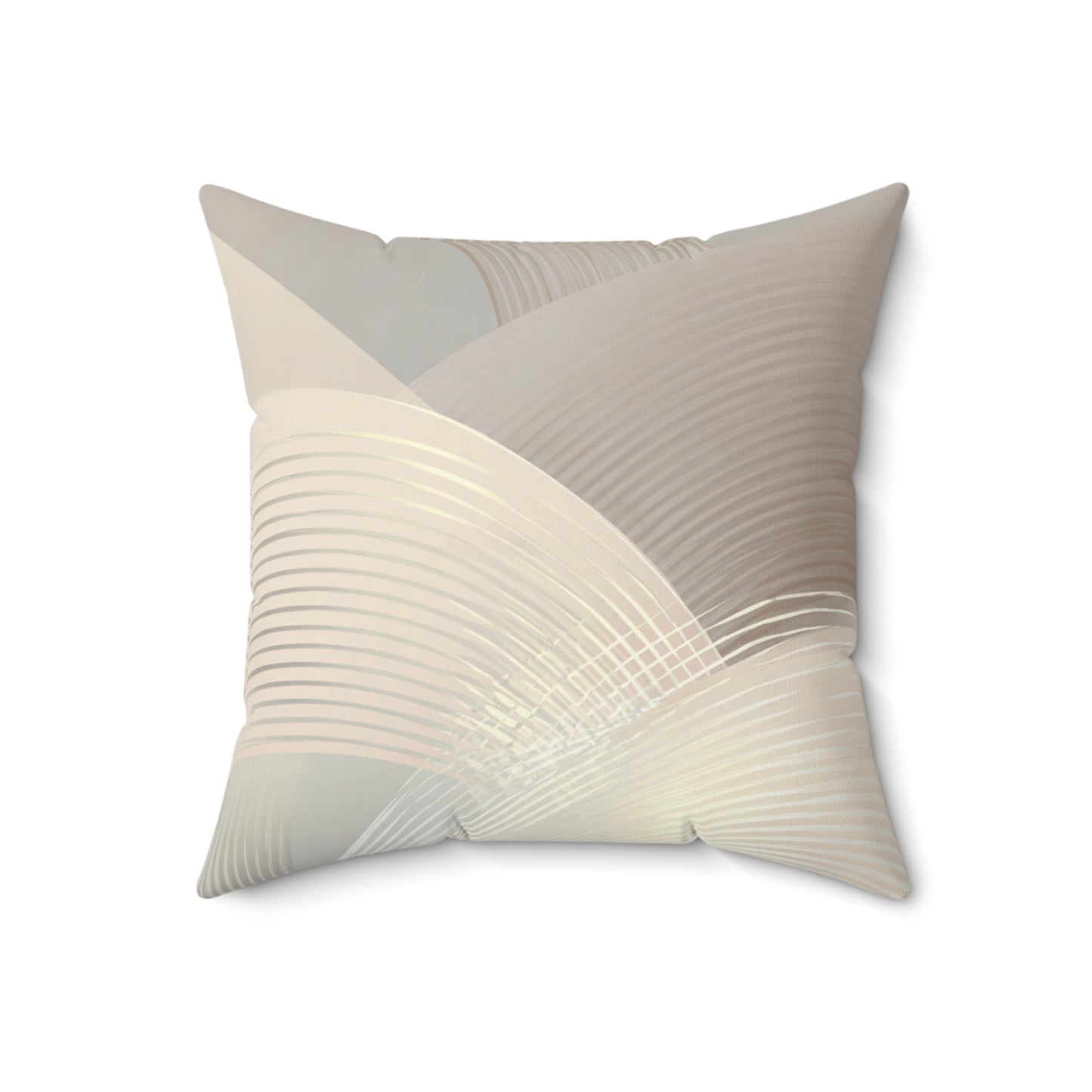 Ivory Arc Layers - Faux Suede Square Pillow