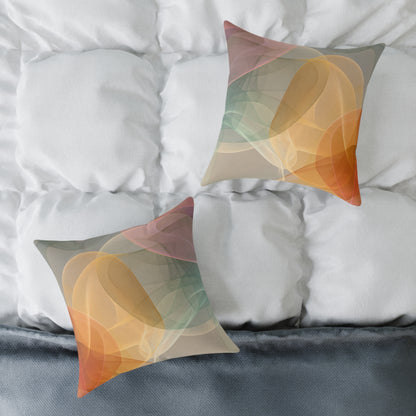 Amber Mist Flux - Square Poly Canvas Pillow