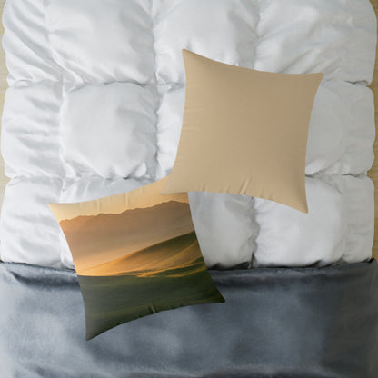 Sunset Valley Vista - Square Poly Canvas Pillow