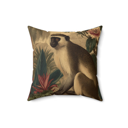 Tropical Vervet Retreat - Faux Suede Square Pillow