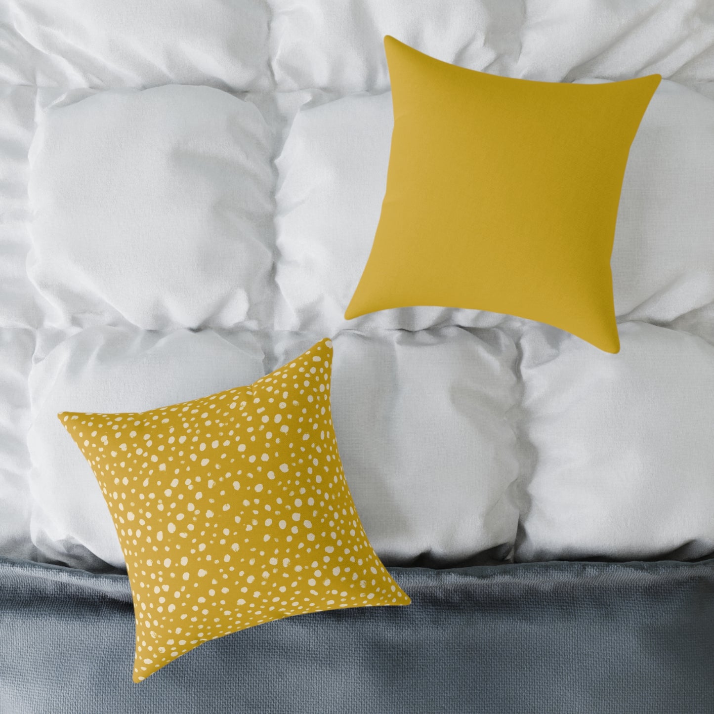 Pebble Scatter - Honey - Square Poly Canvas Pillow